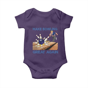 Make Bowling Great Again Baby Onesie Funny Bowler Gift TS12 Purple Print Your Wear