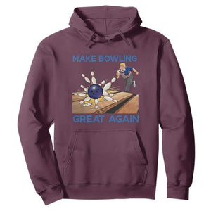 Make Bowling Great Again Hoodie Funny Bowler Gift TS12 Maroon Print Your Wear