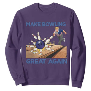 Make Bowling Great Again Sweatshirt Funny Bowler Gift TS12 Purple Print Your Wear