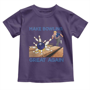 Make Bowling Great Again Toddler T Shirt Funny Bowler Gift TS12 Purple Print Your Wear