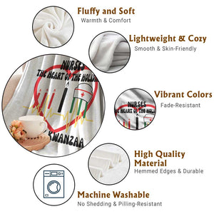 Nurse The Heart Of The Holiday Throw Blanket Happy Kwanzaa Medical Gift TS12 Print Your Wear