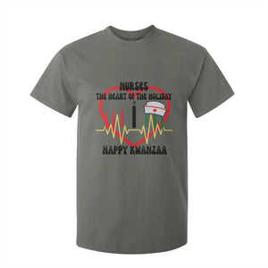 Nurse The Heart Of The Holiday T Shirt For Kid Happy Kwanzaa Medical Gift TS12 Military Green Print Your Wear