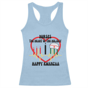 Nurse The Heart Of The Holiday Racerback Tank Top Happy Kwanzaa Medical Gift TS12 Light Blue Print Your Wear