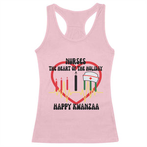 Nurse The Heart Of The Holiday Racerback Tank Top Happy Kwanzaa Medical Gift TS12 Light Pink Print Your Wear