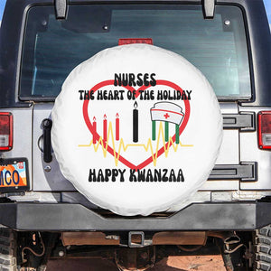 Nurse The Heart Of The Holiday Spare Tire Cover Happy Kwanzaa Medical Gift TS12 No hole White Print Your Wear