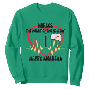 Nurse The Heart Of The Holiday Sweatshirt Happy Kwanzaa Medical Gift TS12 Irish Green Print Your Wear