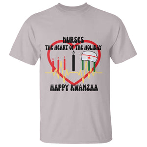 Nurse The Heart Of The Holiday T Shirt Happy Kwanzaa Medical Gift TS12 Ice Gray Print Your Wear