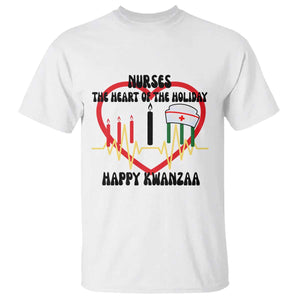 Nurse The Heart Of The Holiday T Shirt Happy Kwanzaa Medical Gift TS12 White Print Your Wear