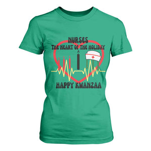 Nurse The Heart Of The Holiday T Shirt For Women Happy Kwanzaa Medical Gift TS12 Irish Green Print Your Wear