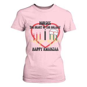 Nurse The Heart Of The Holiday T Shirt For Women Happy Kwanzaa Medical Gift TS12 Light Pink Print Your Wear