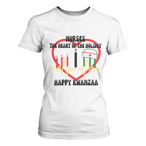 Nurse The Heart Of The Holiday T Shirt For Women Happy Kwanzaa Medical Gift TS12 White Print Your Wear