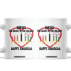 Nurse The Heart Of The Holiday Coffee Mug Happy Kwanzaa Medical Gift TS12 White Print Your Wear