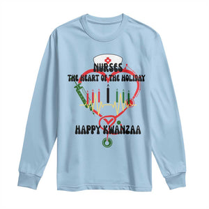 Nurses The Heart Of The Holiday Long Sleeve Shirt Kwanzaa Celebration Gift TS12 Light Blue Print Your Wear