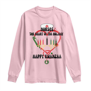 Nurses The Heart Of The Holiday Long Sleeve Shirt Kwanzaa Celebration Gift TS12 Light Pink Print Your Wear