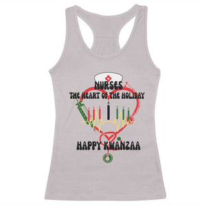 Nurses The Heart Of The Holiday Racerback Tank Top Kwanzaa Celebration Gift TS12 Ice Gray Print Your Wear