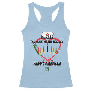 Nurses The Heart Of The Holiday Racerback Tank Top Kwanzaa Celebration Gift TS12 Light Blue Print Your Wear