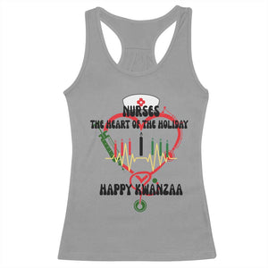 Nurses The Heart Of The Holiday Racerback Tank Top Kwanzaa Celebration Gift TS12 Sport Gray Print Your Wear
