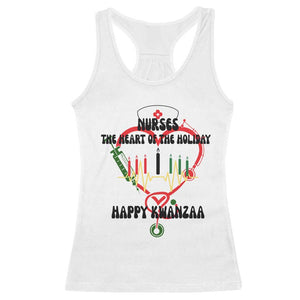 Nurses The Heart Of The Holiday Racerback Tank Top Kwanzaa Celebration Gift TS12 White Print Your Wear