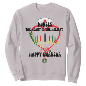 Nurses The Heart Of The Holiday Sweatshirt Kwanzaa Celebration Gift TS12 Ice Gray Print Your Wear