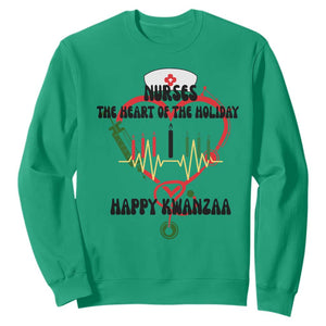 Nurses The Heart Of The Holiday Sweatshirt Kwanzaa Celebration Gift TS12 Irish Green Print Your Wear