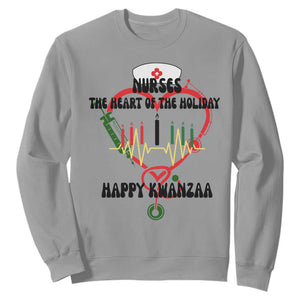 Nurses The Heart Of The Holiday Sweatshirt Kwanzaa Celebration Gift TS12 Sport Gray Print Your Wear