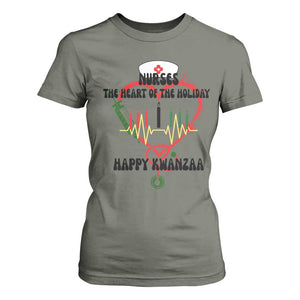 Nurses The Heart Of The Holiday T Shirt For Women Kwanzaa Celebration Gift TS12 Military Green Print Your Wear
