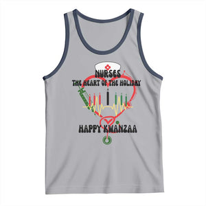 Nurses The Heart Of The Holiday Tank Top Kwanzaa Celebration Gift TS12 Athletic Heather Navy Print Your Wear