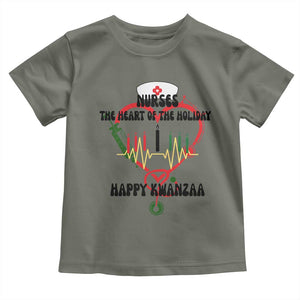 Nurses The Heart Of The Holiday Toddler T Shirt Kwanzaa Celebration Gift TS12 Military Green Print Your Wear