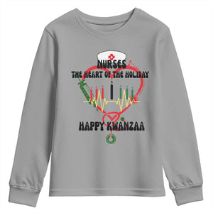 Nurses The Heart Of The Holiday Youth Sweatshirt Kwanzaa Celebration Gift TS12 Sport Gray Print Your Wear