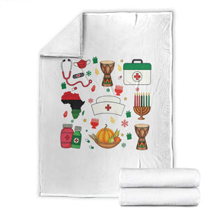Happy Kwanzaa Nurse Pride Throw Blanket African Culture Holiday Gift - Print Your Wear