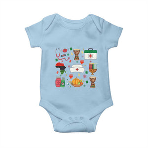 Happy Kwanzaa Nurse Pride Baby Onesie African Culture Holiday Gift TS12 Light Blue Print Your Wear