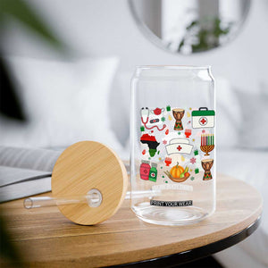 Happy Kwanzaa Nurse Pride Glass Can African Culture Holiday Gift - Print Your Wear