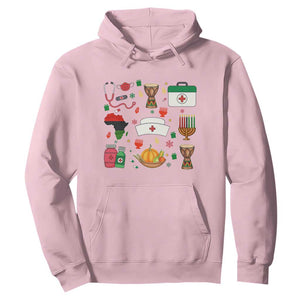 Happy Kwanzaa Nurse Pride Hoodie African Culture Holiday Gift TS12 Light Pink Print Your Wear