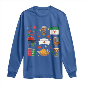 Happy Kwanzaa Nurse Pride Long Sleeve Shirt African Culture Holiday Gift TS12 Royal Blue Print Your Wear