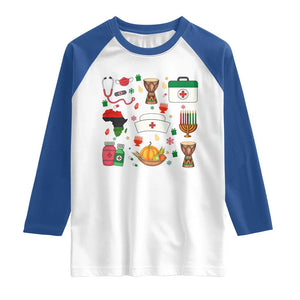 Happy Kwanzaa Nurse Pride Raglan Shirt African Culture Holiday Gift TS12 White Royal Print Your Wear