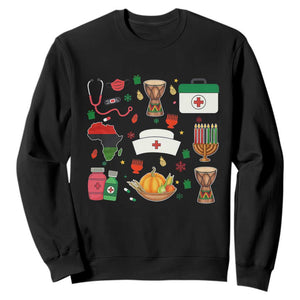 Happy Kwanzaa Nurse Pride Sweatshirt African Culture Holiday Gift TS12 Black Print Your Wear