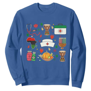Happy Kwanzaa Nurse Pride Sweatshirt African Culture Holiday Gift TS12 Royal Blue Print Your Wear