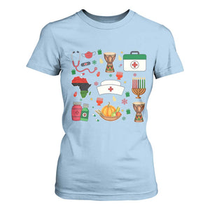 Happy Kwanzaa Nurse Pride T Shirt For Women African Culture Holiday Gift TS12 Light Blue Print Your Wear