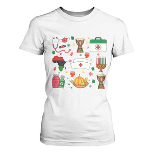 Happy Kwanzaa Nurse Pride T Shirt For Women African Culture Holiday Gift TS12 White Print Your Wear