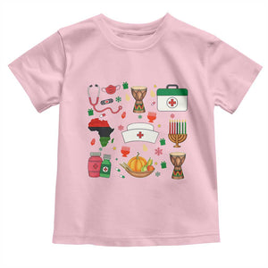 Happy Kwanzaa Nurse Pride Toddler T Shirt African Culture Holiday Gift TS12 Light Pink Print Your Wear