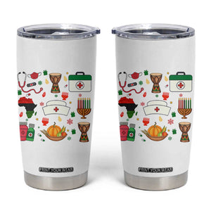 Happy Kwanzaa Nurse Pride Tumbler Cup African Culture Holiday Gift TS12 White Print Your Wear