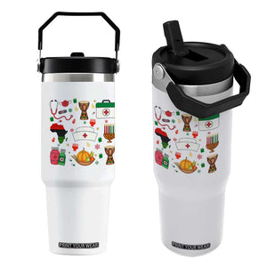Happy Kwanzaa Nurse Pride Flip Straw Tumbler African Culture Holiday Gift TS12 One Size: 30 oz White Print Your Wear