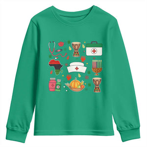 Happy Kwanzaa Nurse Pride Youth Sweatshirt African Culture Holiday Gift TS12 Irish Green Print Your Wear