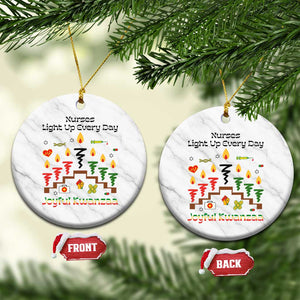 Joyful Kwanzaa Nurse Gift Ceramic Ornament Light Up Everyday TS12 1pc White Marble Print Your Wear