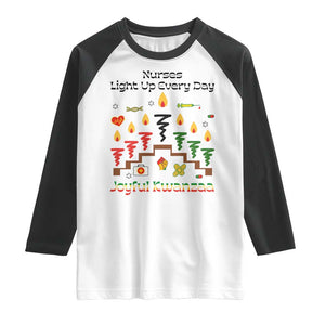 Joyful Kwanzaa Nurse Gift Raglan Shirt Light Up Everyday TS12 White Black Print Your Wear