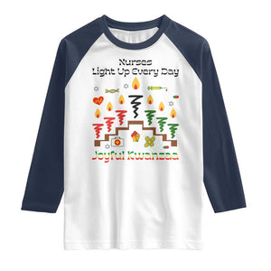 Joyful Kwanzaa Nurse Gift Raglan Shirt Light Up Everyday TS12 White Navy Print Your Wear