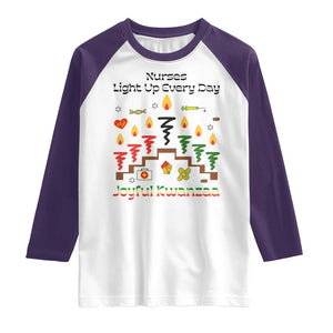 Joyful Kwanzaa Nurse Gift Raglan Shirt Light Up Everyday TS12 White Purple Print Your Wear