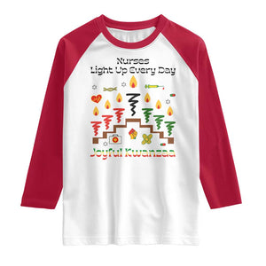 Joyful Kwanzaa Nurse Gift Raglan Shirt Light Up Everyday TS12 White Red Print Your Wear