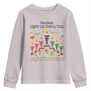 Joyful Kwanzaa Nurse Gift Youth Sweatshirt Light Up Everyday TS12 Ice Gray Print Your Wear