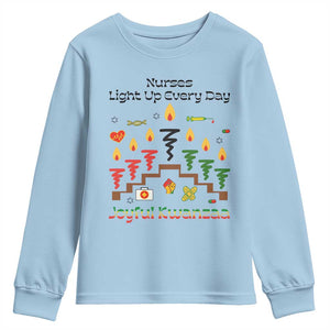 Joyful Kwanzaa Nurse Gift Youth Sweatshirt Light Up Everyday TS12 Light Blue Print Your Wear